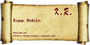Kopp Robin névjegykártya